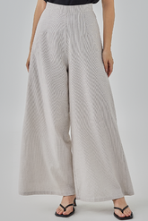 Fizah Striped Wide Leg Pants in Almond
